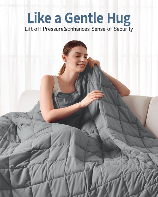 BUZIO All-Season Weighted Blanket for Better Sleep (150x200cm / 9kg / Grey)