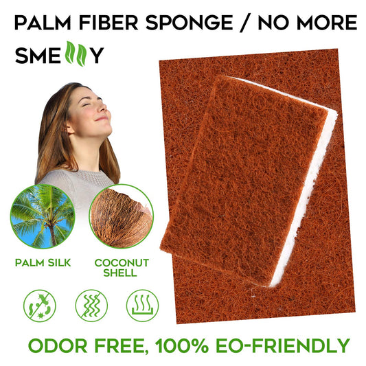 PANYEE Plant-Based Palm Fiber Scrub Sponges — Non-Scratch & Biodegradable (12-Pack)