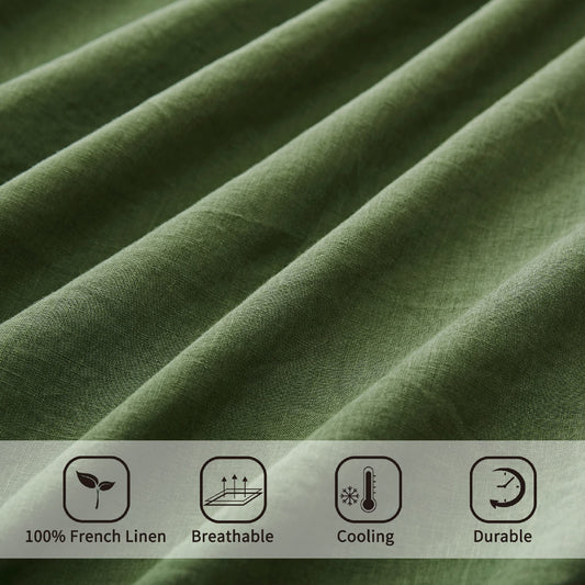 ATLINIA 100% Pure Flax Linen Bedding Set