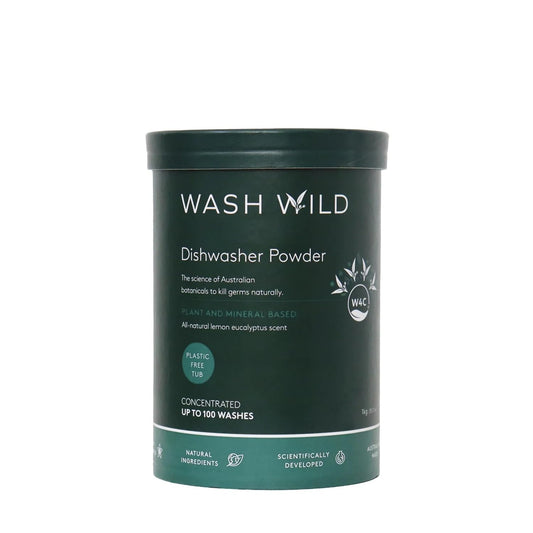 Wash Wild Natural Dishwasher Powder with Native Australian W4C® Botanicals (1kg Tub)
