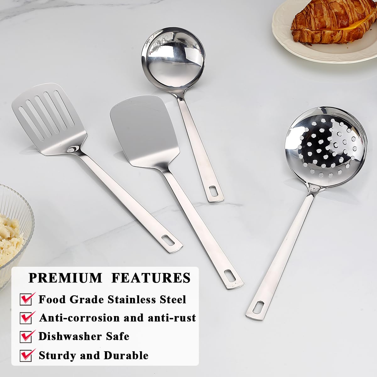 ReaNea Premium Stainless Steel Kitchen Cooking Utensils Set (4-Piece Set)