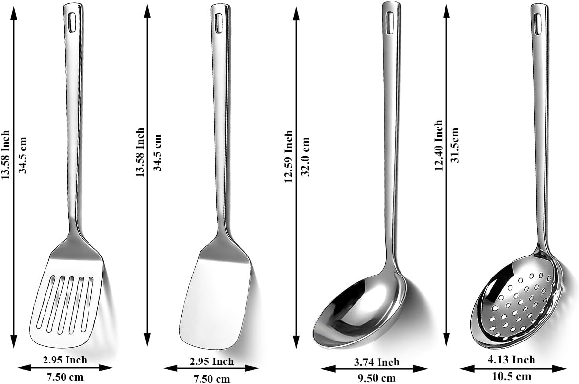 ReaNea Premium Stainless Steel Kitchen Cooking Utensils Set (4-Piece Set)