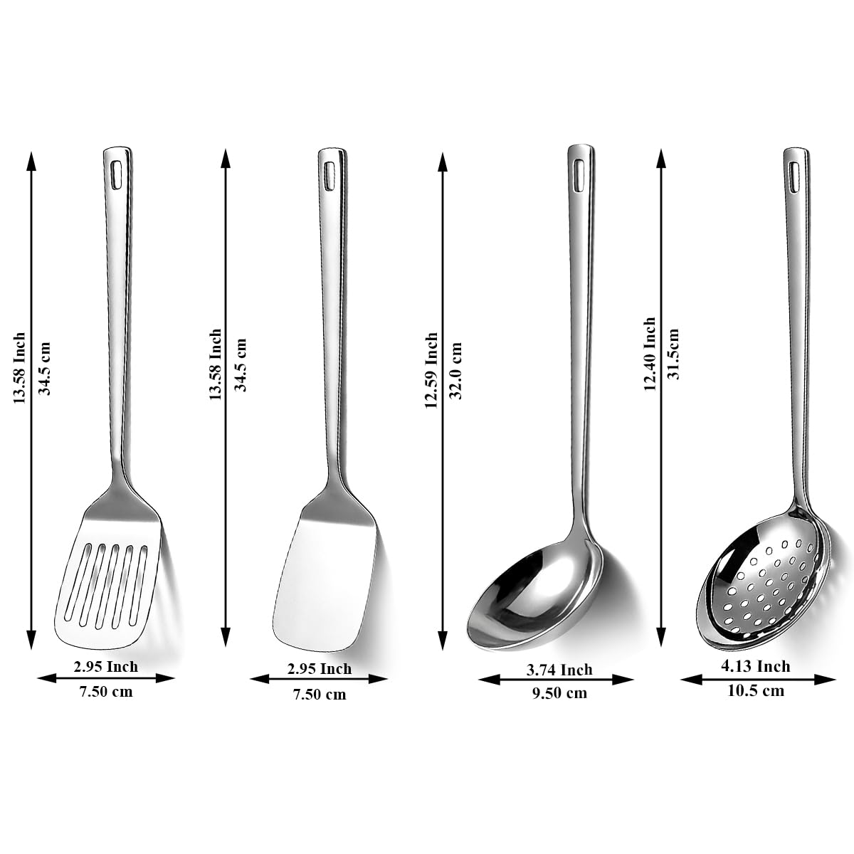 ReaNea Premium Stainless Steel Kitchen Cooking Utensils Set (4-Piece Set)