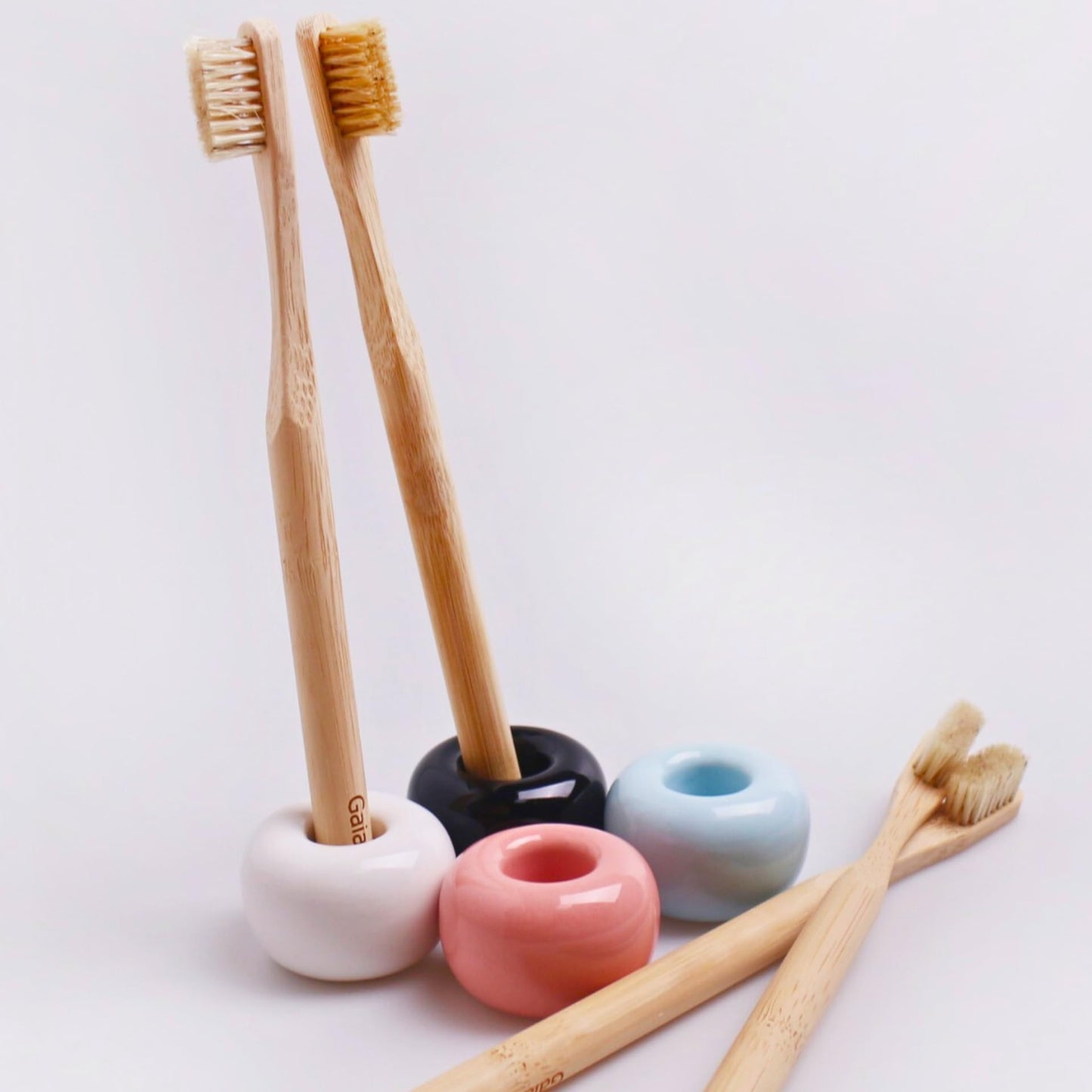 Gaia Guy 100% Natural Boar Bristle Bamboo Toothbrush (6-Pack)