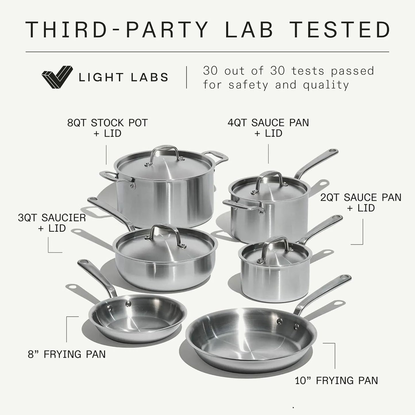 Made In 10-Piece 5-Ply Stainless Steel Cookware Set