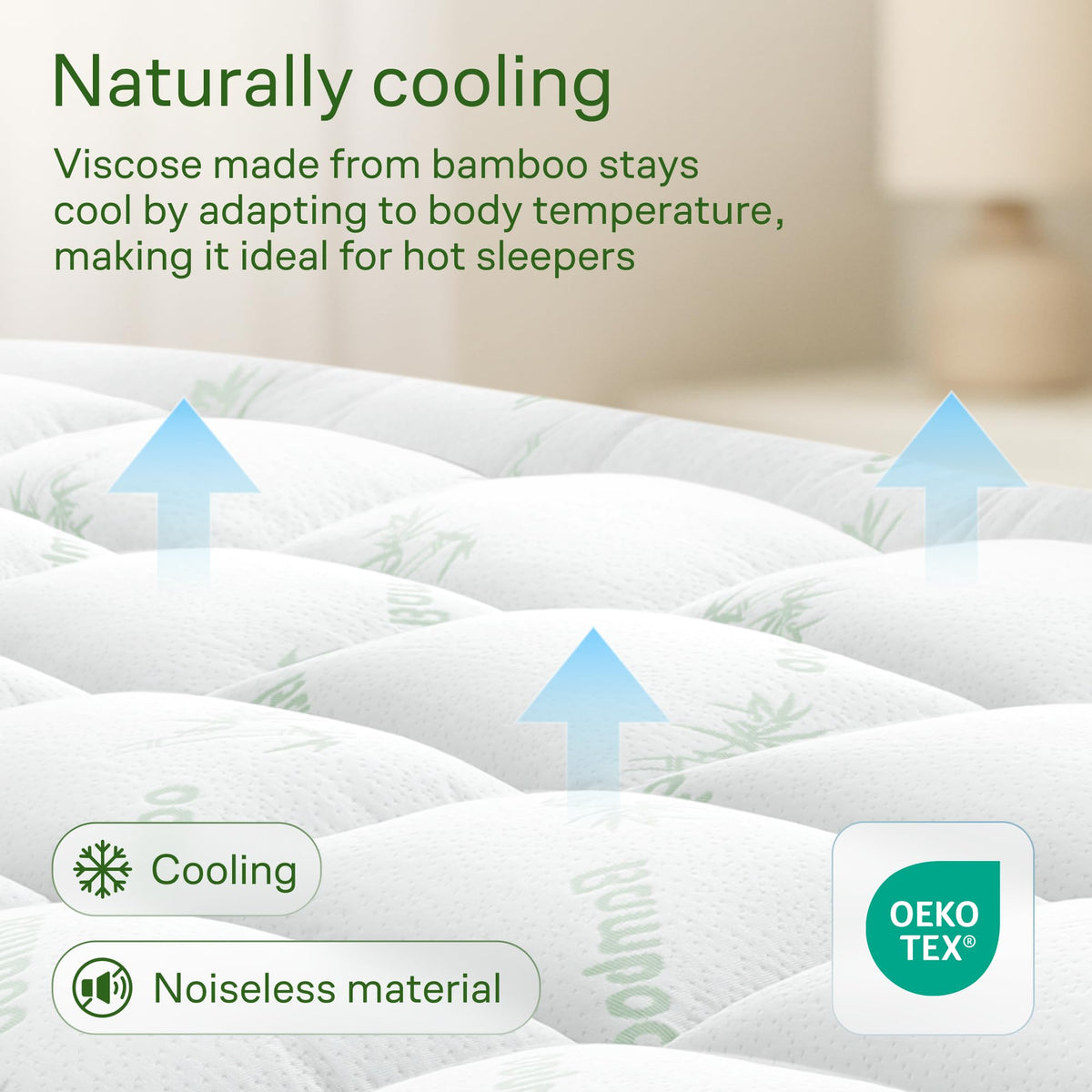 Niagara Sleep Solution Bamboo Queen Mattress Topper — Breathable Pillow Top