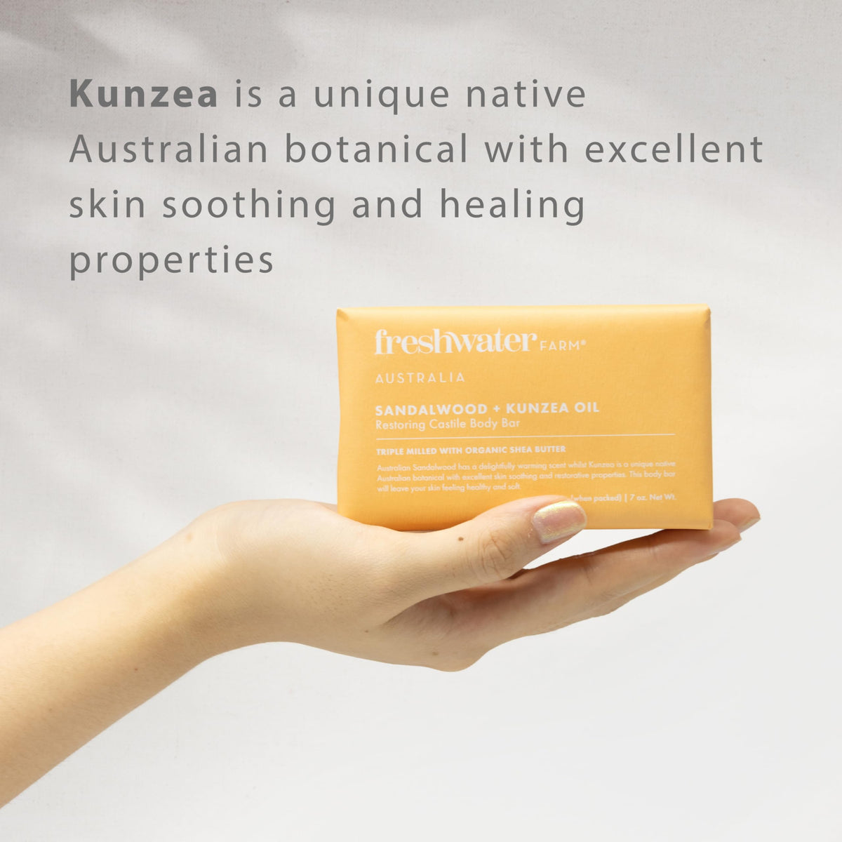 Freshwater Farm Australia Soothing Castile Body Bar — Sandalwood & Kunzea Oil (200g x 8 Pack)