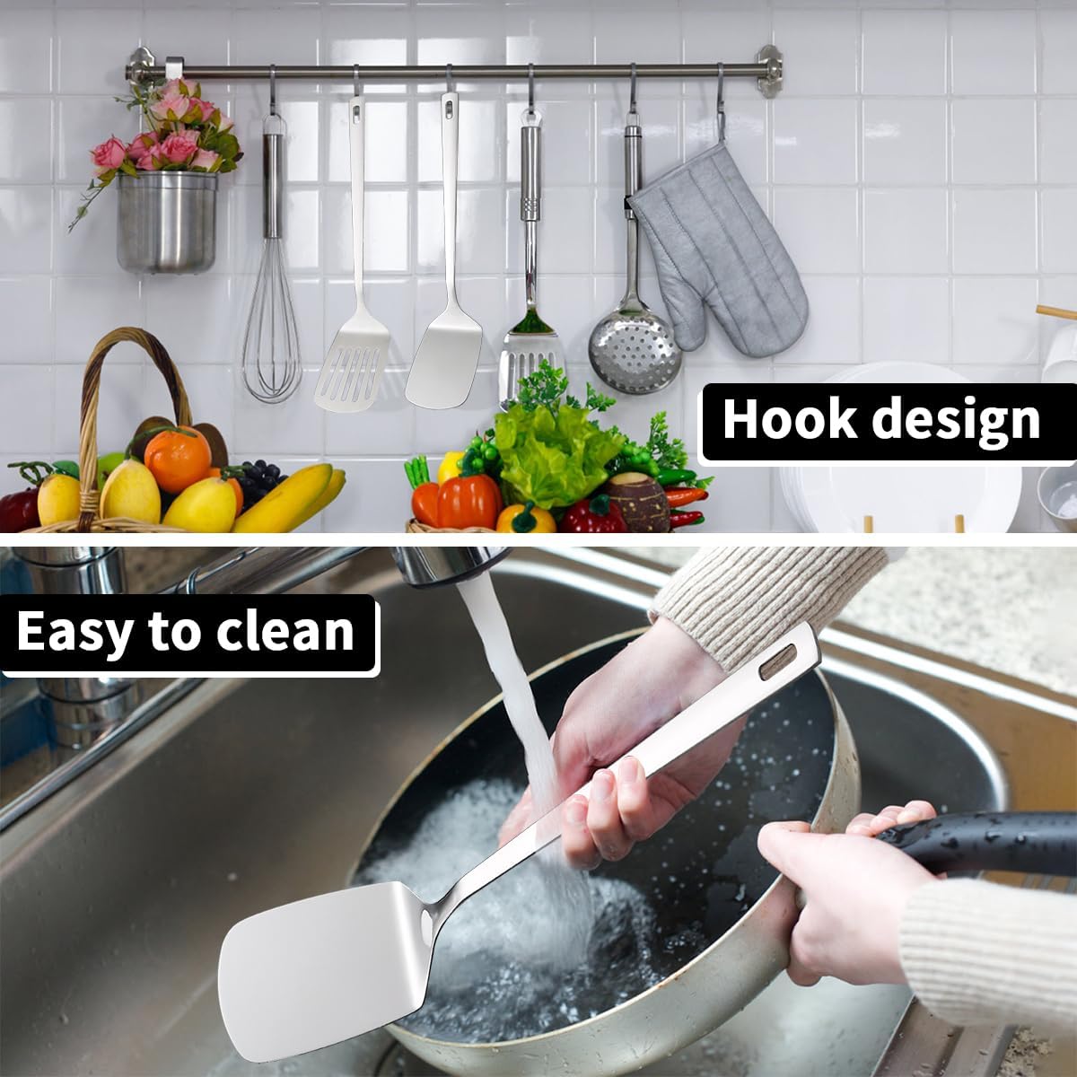 ReaNea Premium Stainless Steel Kitchen Cooking Utensils Set (4-Piece Set)