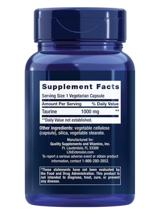 Life Extension Taurine 1000 mg (90 Vegetarian Capsules)