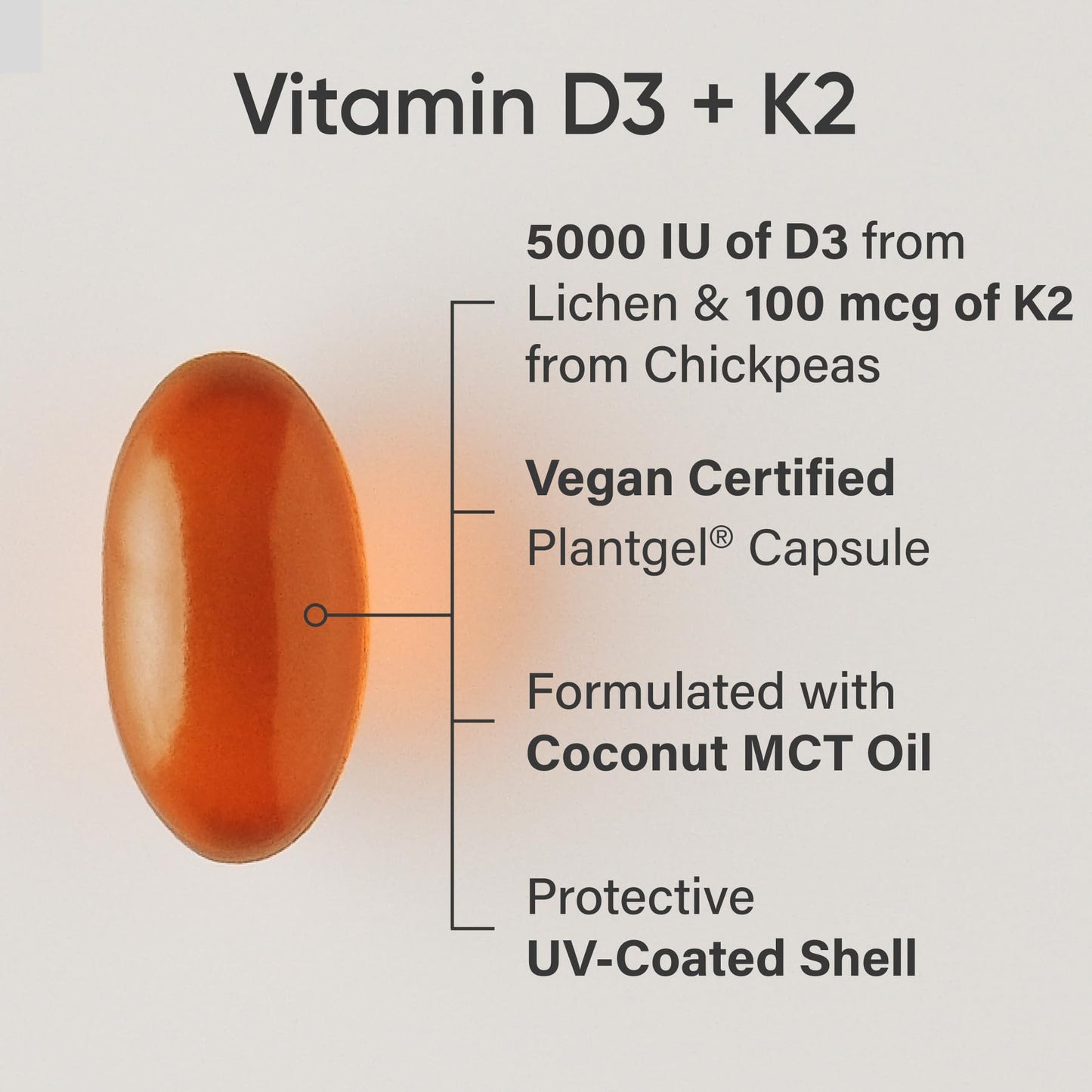 Sports Research Vegan Vitamin D3 5000 IU + K2 MK-7