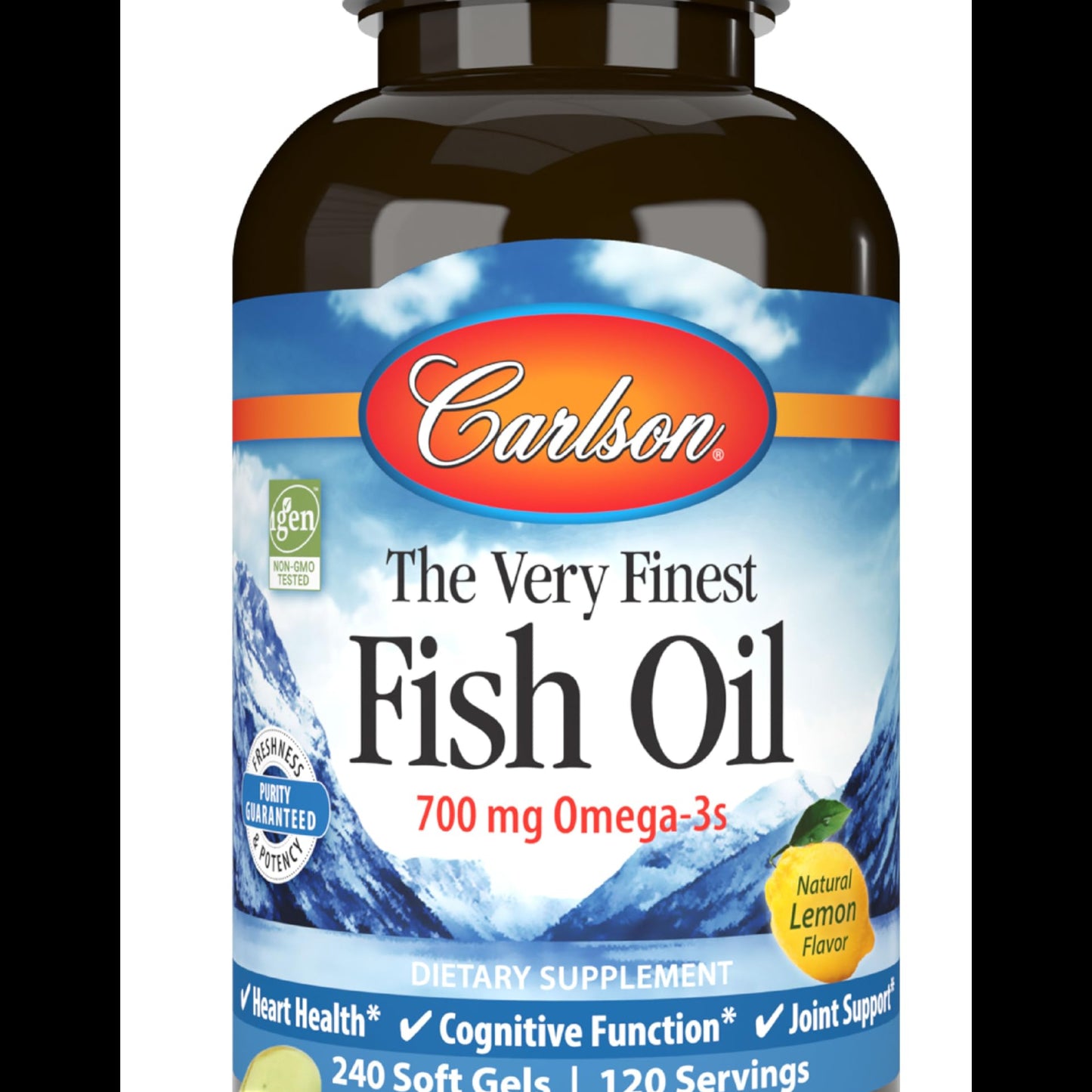 Carlson The Very Finest Fish Oil (Natural Lemon 240 Softgels)