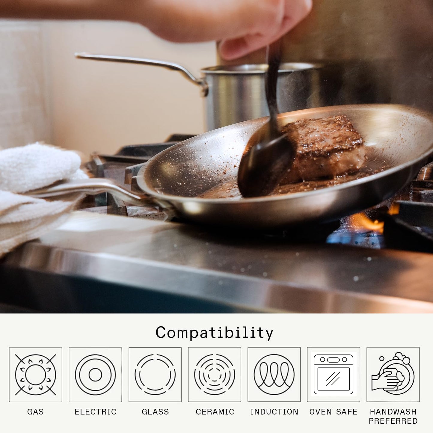 Made In 12-Inch 5-Ply Stainless Steel Frying Pan