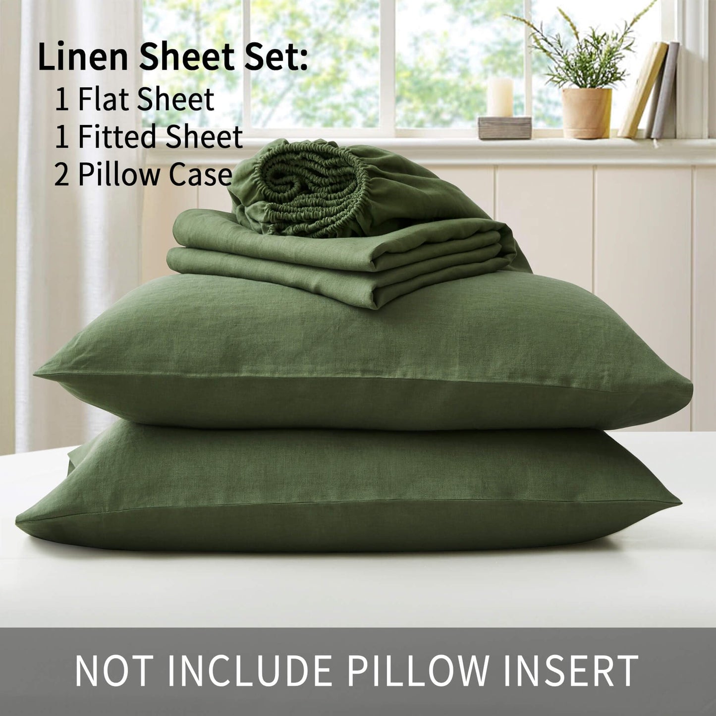 ATLINIA 100% Pure Flax Linen Bedding Set
