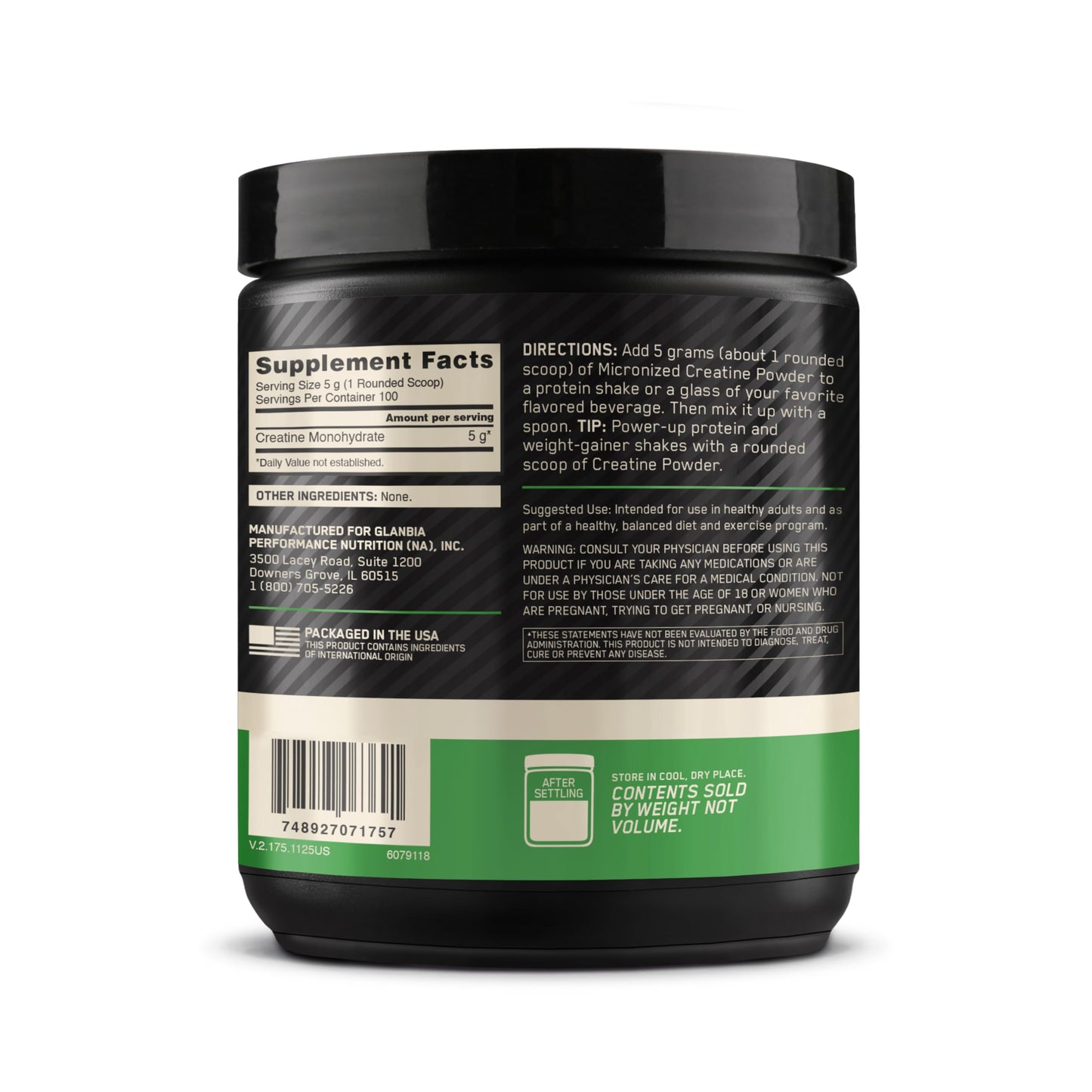 Optimum Nutrition Micronized Creatine Monohydrate Powder (Unflavoured 300g)