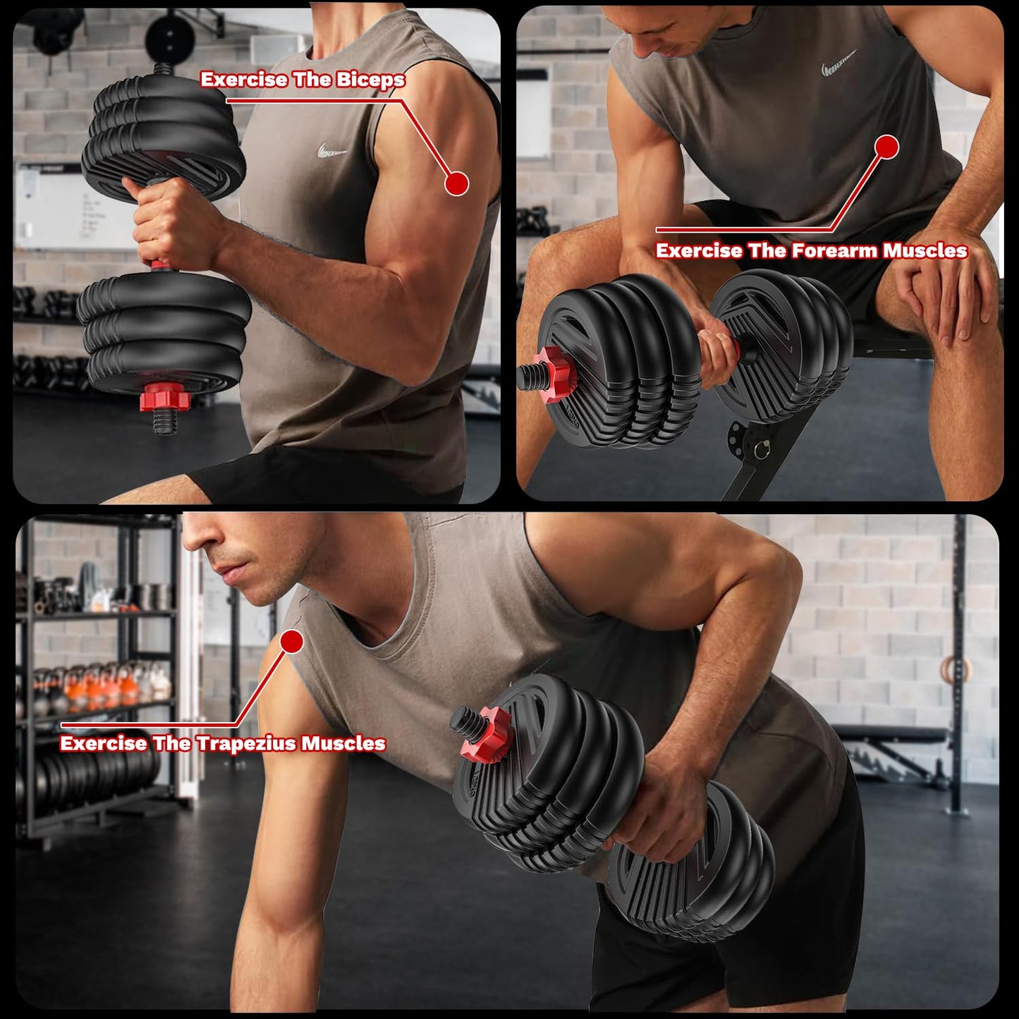 Yildue 4-in-1 Adjustable Dumbbell & Barbell Set