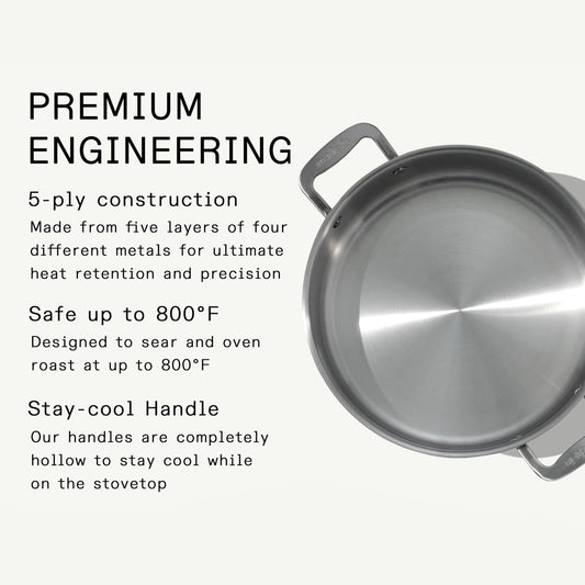 Made In 6-Quart 5-Ply Stainless Steel Rondeau