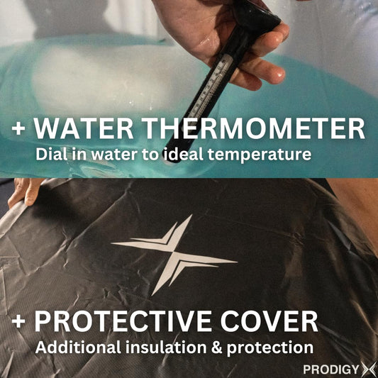 Prodigy X Portable Ice Plunge Bath Tub (Includes Lid & Thermometer)