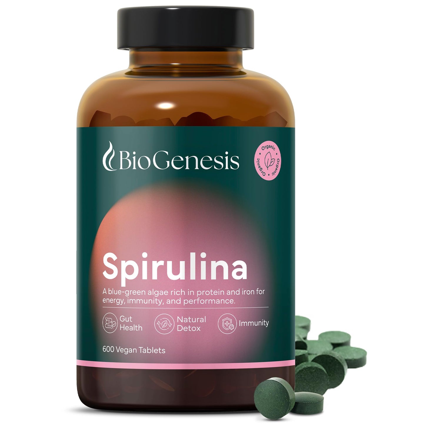 BioGenesis Organic Spirulina Tablets (600 Count)