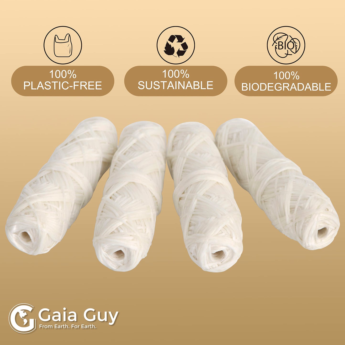 Gaia Guy Unflavored Natural Silk Dental Floss Refill (4 x 30m Spools)