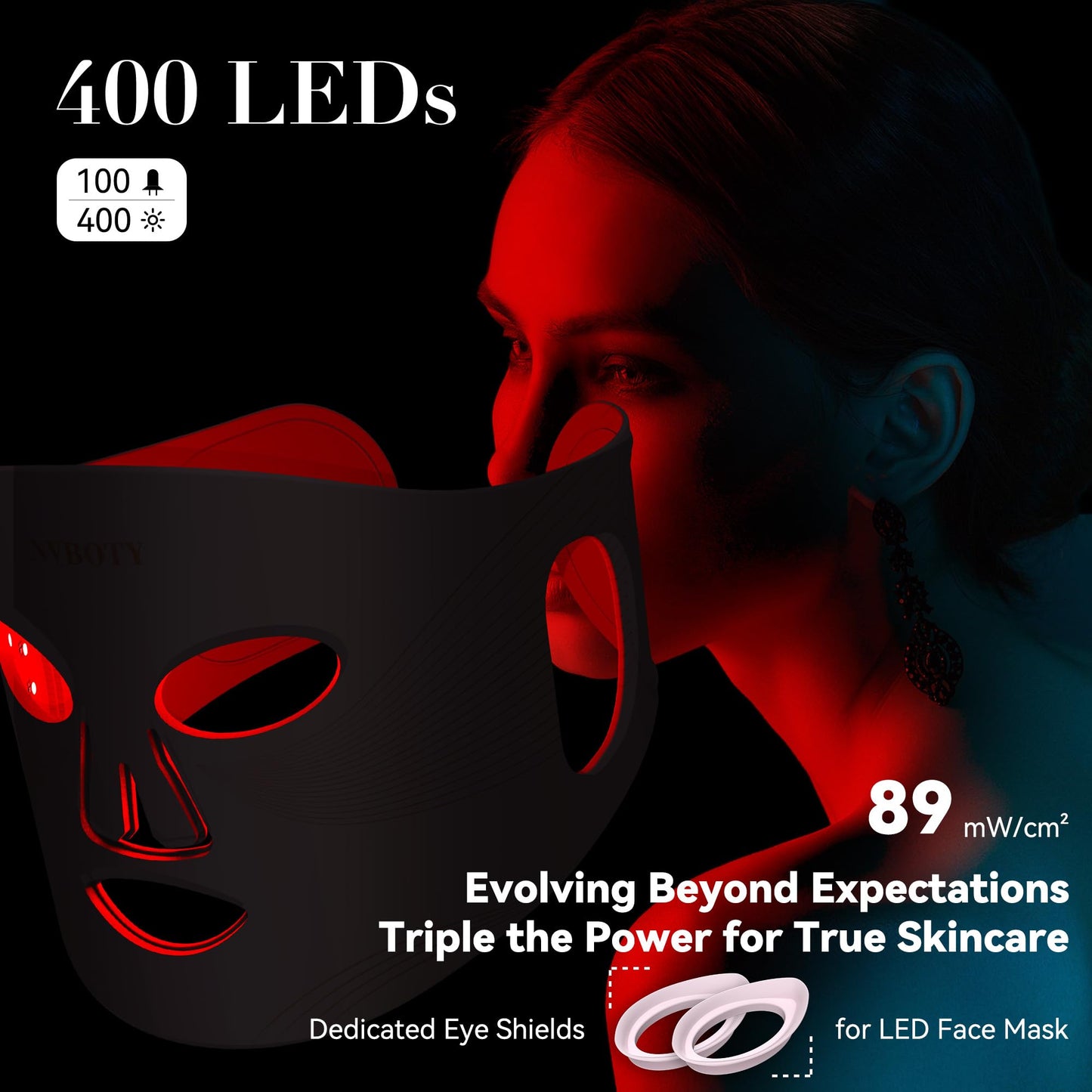 NVBOTY 4-Mode 400 LED Light Therapy Face Mask