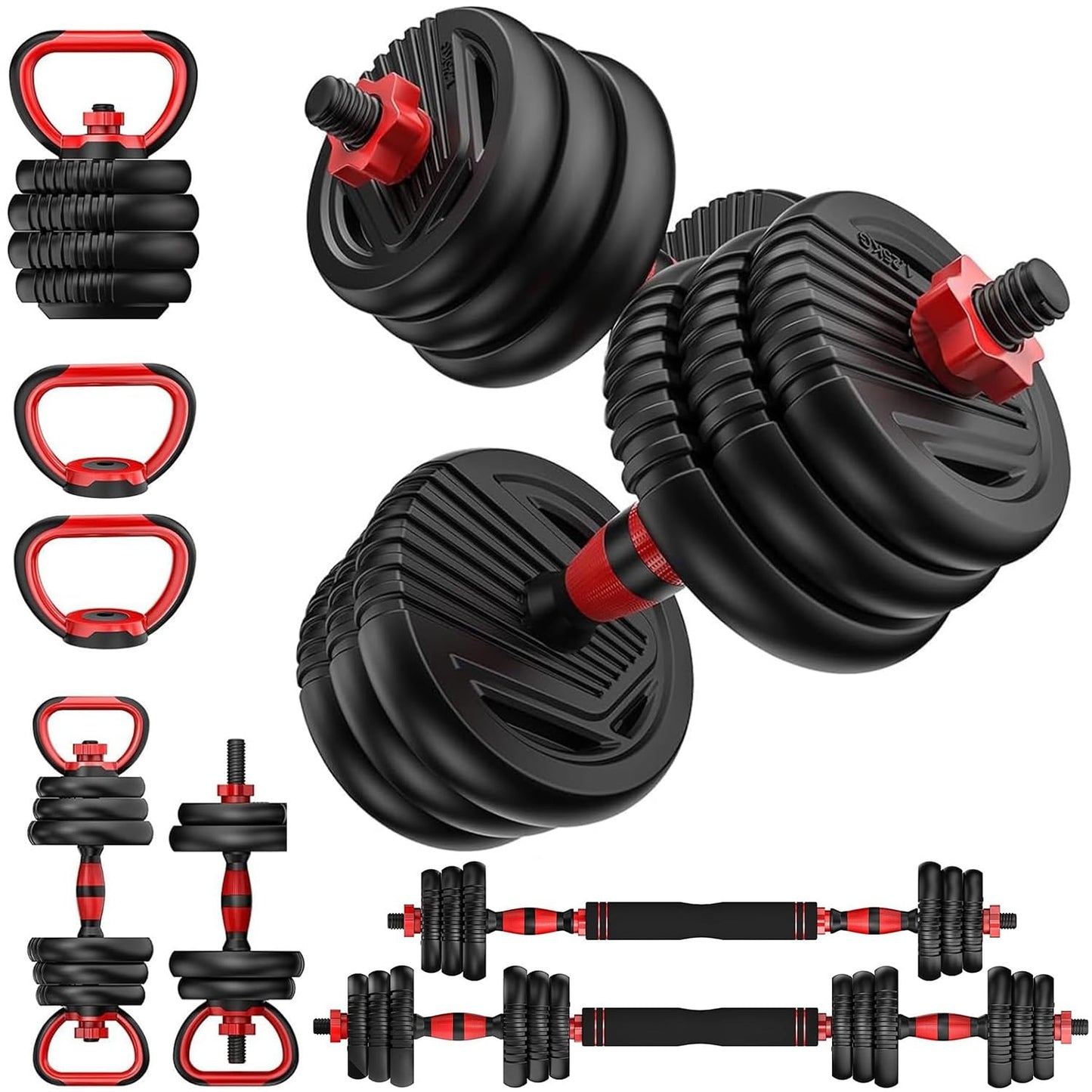 Yildue 4-in-1 Adjustable Dumbbell & Barbell Set