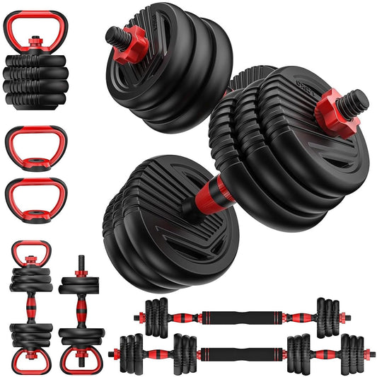 Yildue 4-in-1 Adjustable Dumbbell & Barbell Set