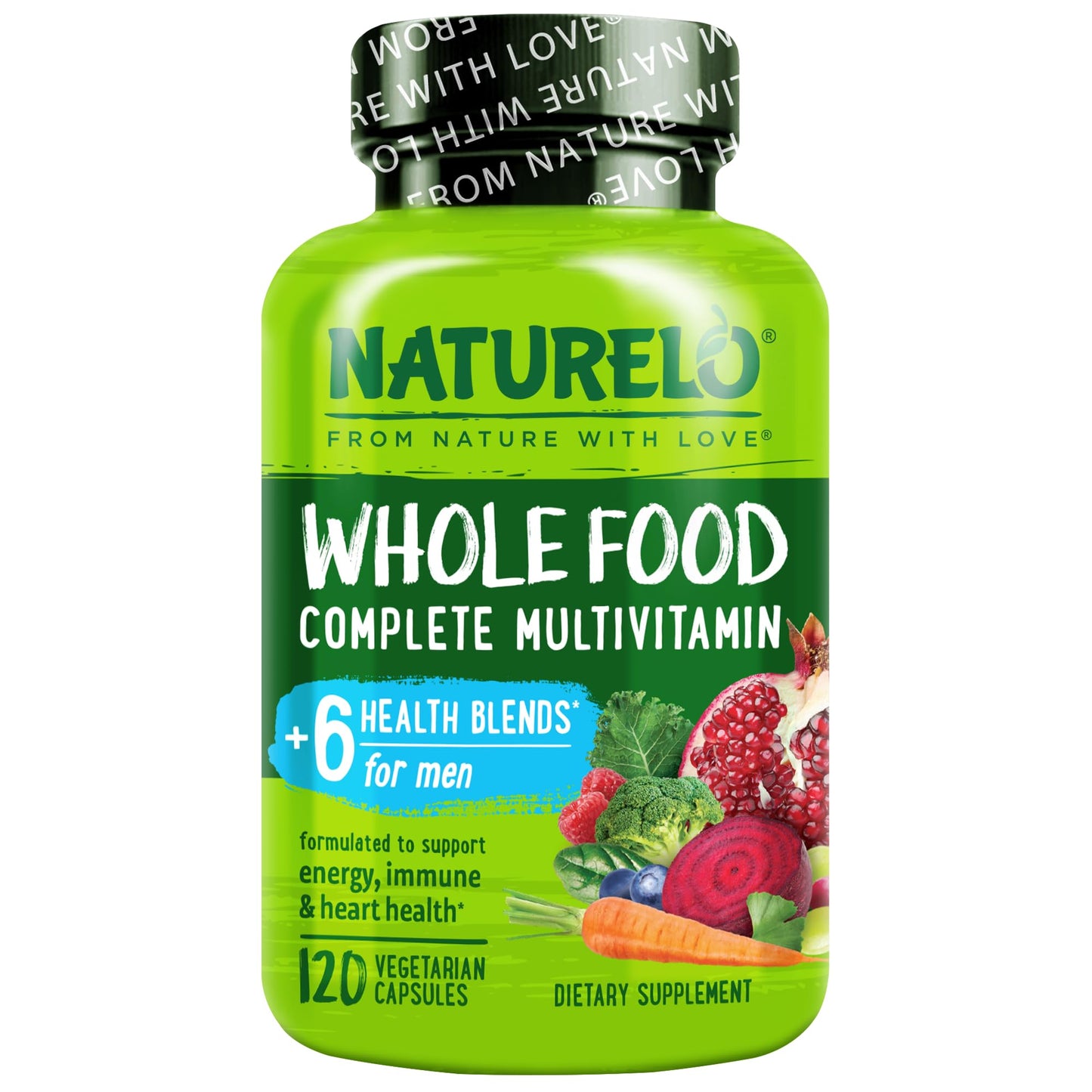 NATURELO Whole Food Multivitamin for Men (120 Vegan Capsules)