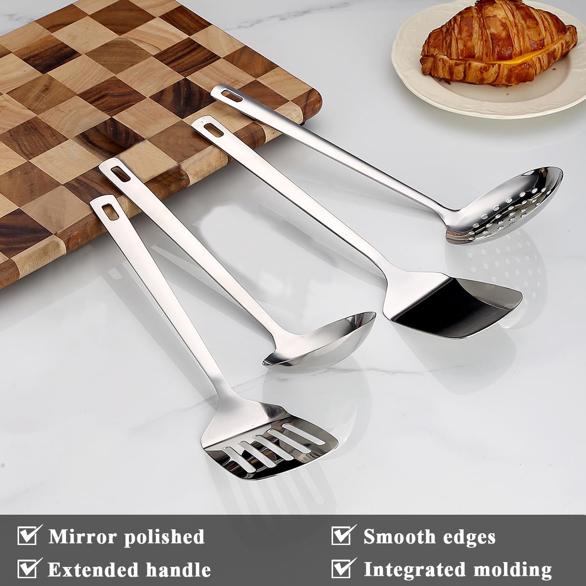 ReaNea Premium Stainless Steel Kitchen Cooking Utensils Set (4-Piece Set)