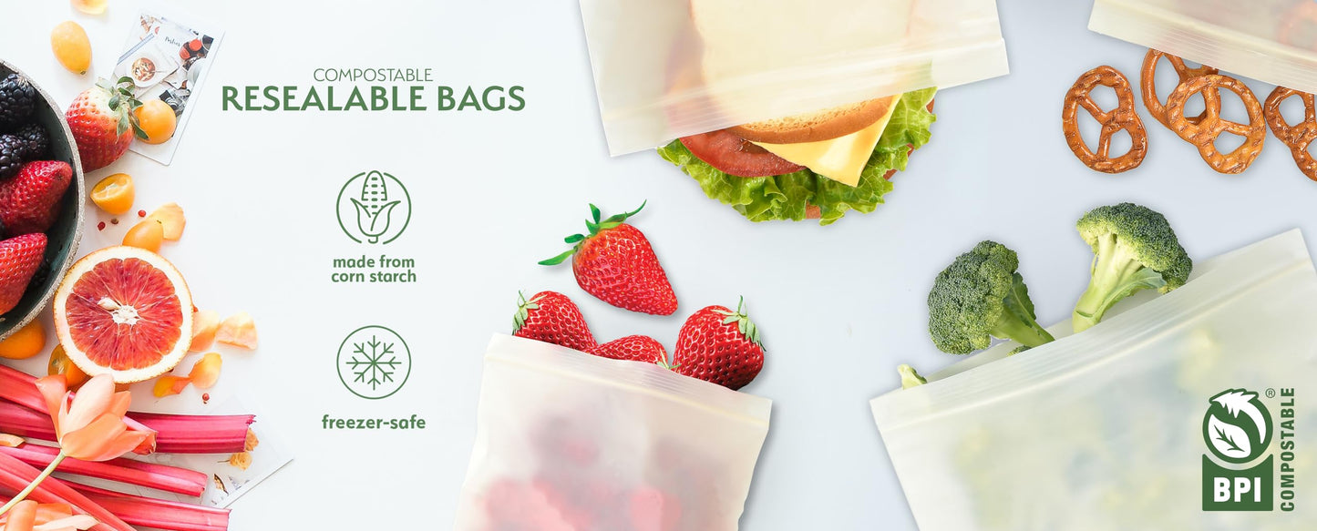 Earth's Natural Alternative 100% Compostable Food Storage Snack Bags (150-Pack)