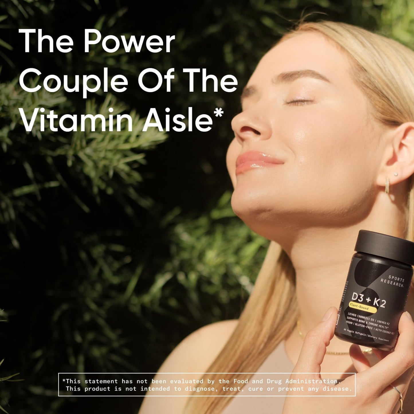 Sports Research Vegan Vitamin D3 5000 IU + K2 MK-7