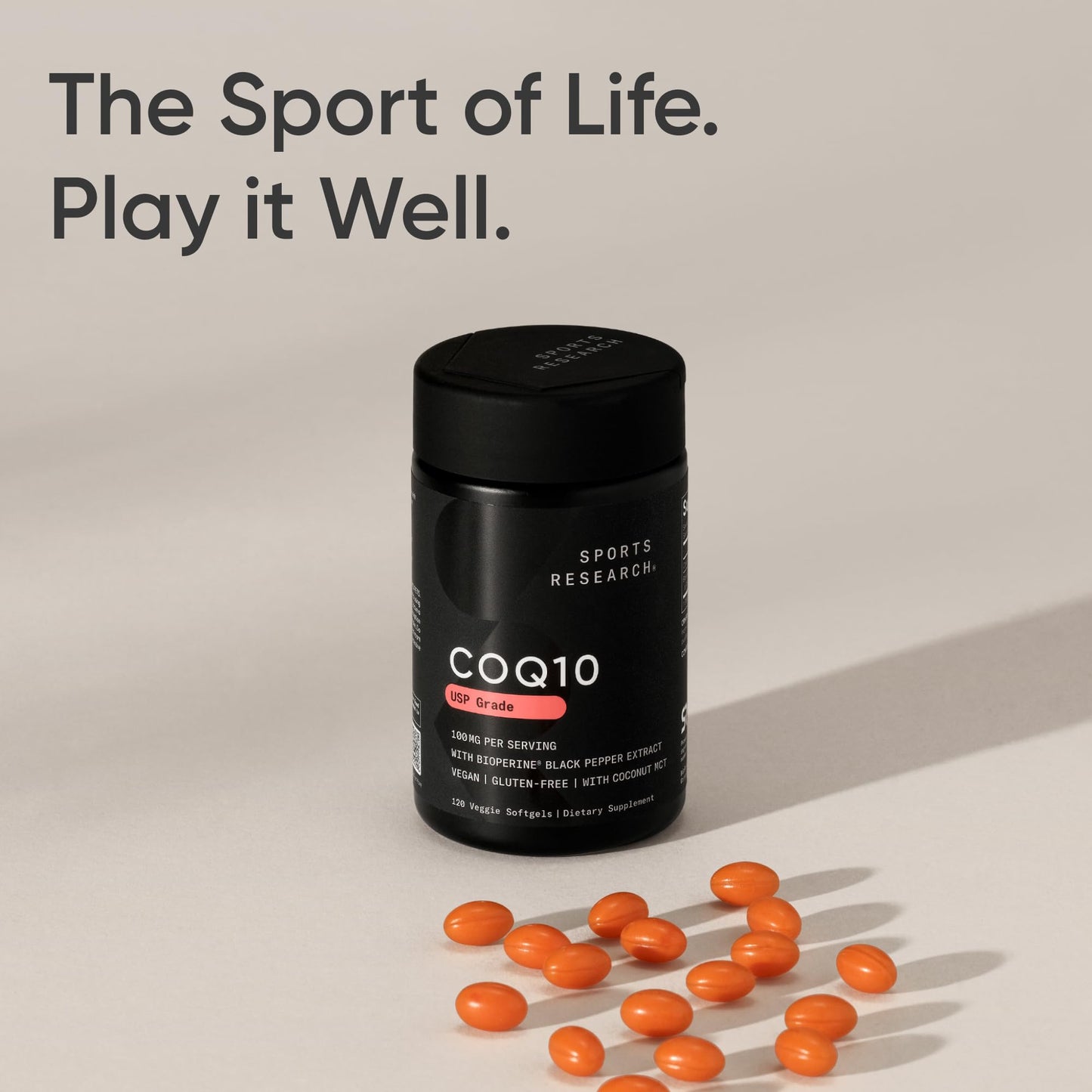 Sports Research Vegan CoQ10 100mg with Coconut Oil & BioPerine