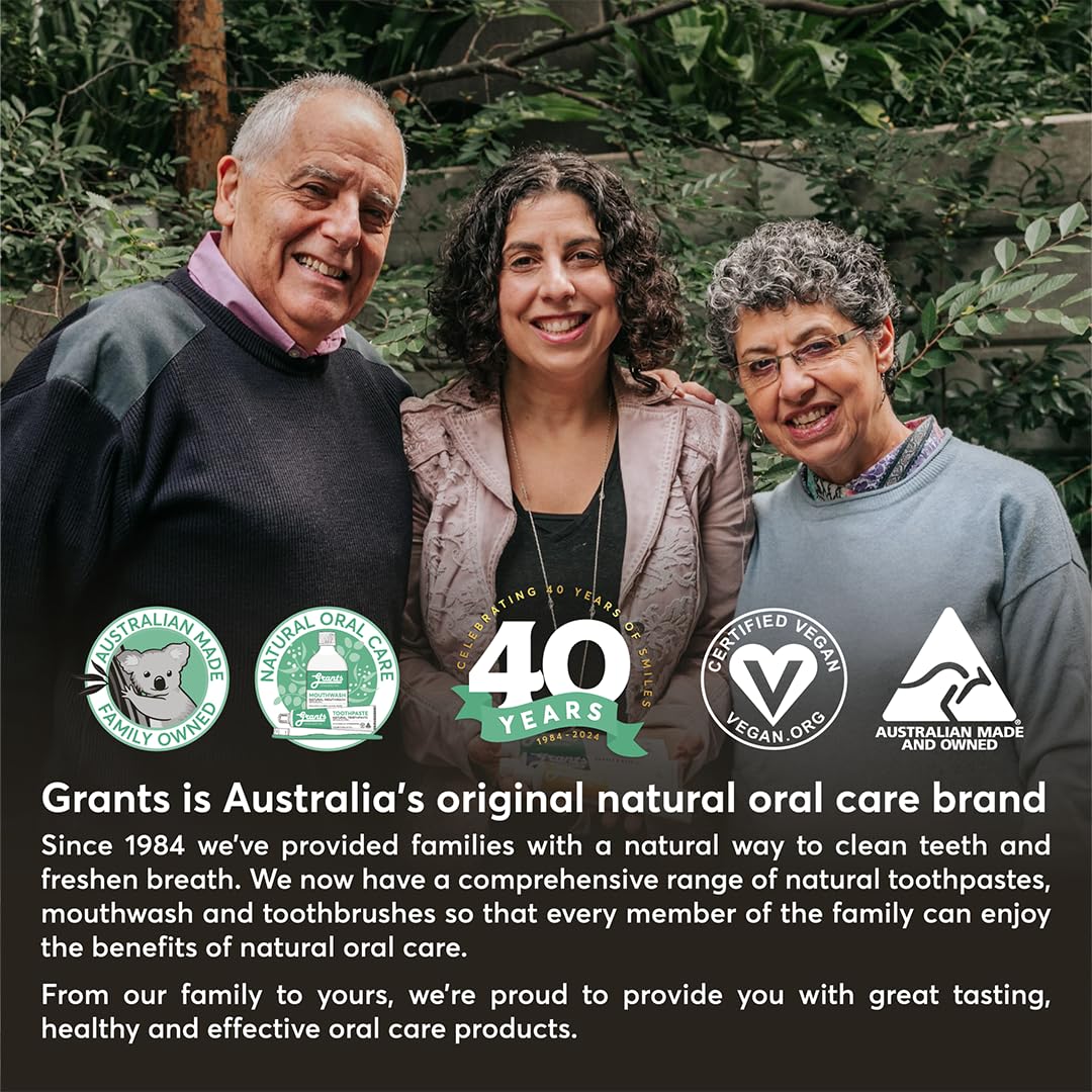 Grants of Australia Natural Whitening Toothpaste with Baking Soda & Peppermint (110g x 3 Pack)
