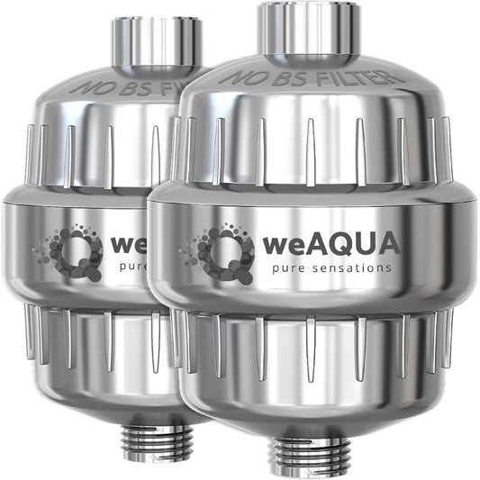 weAQUA Premium Heavy Duty Shower Filter (Family 2-Pack)