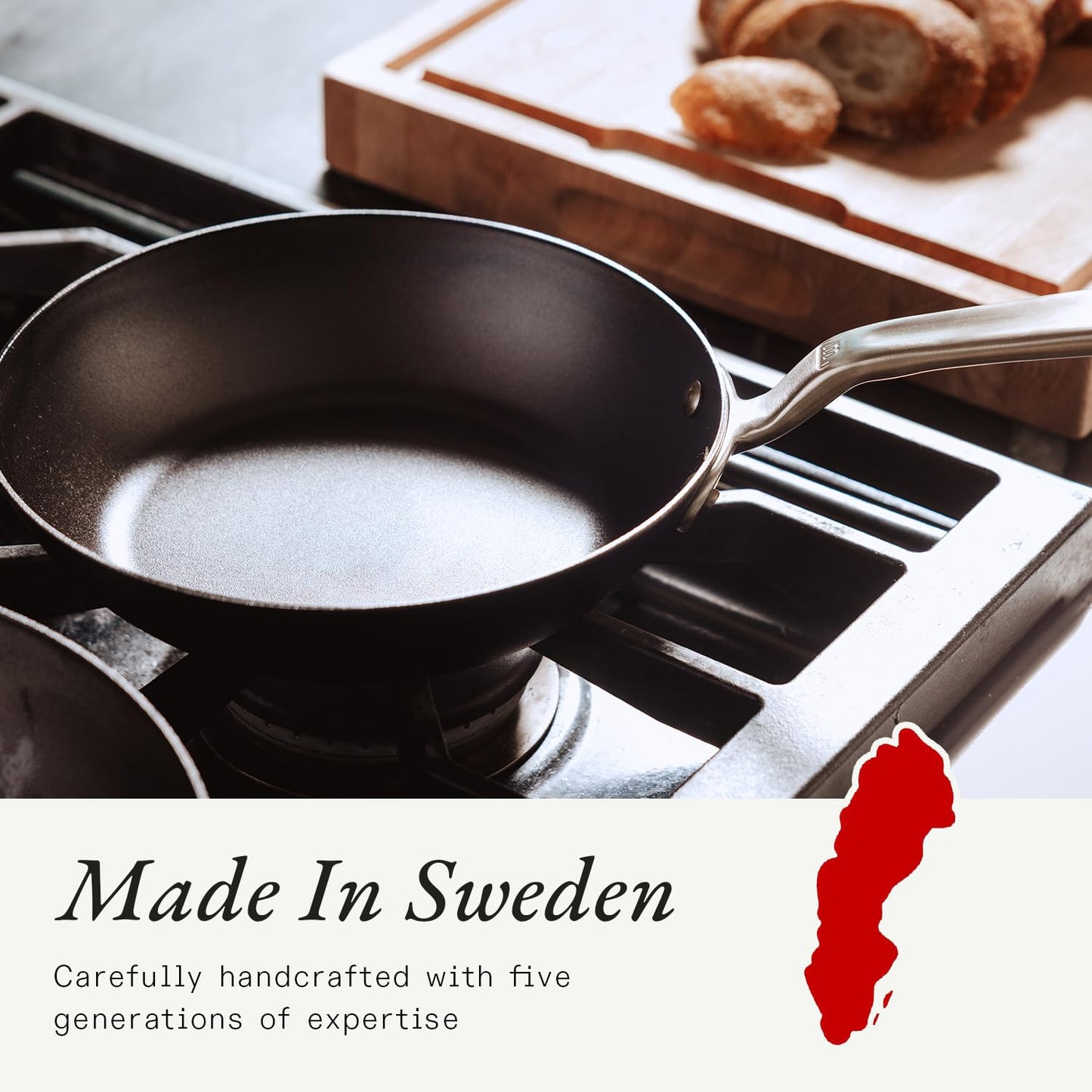 Made In Cookware - Seasoned 12" Carbon Steel Frying Pan - (Like Cast Iron, but Better) - Professional Cookware - Crafted in Sweden - Induction Compatible
