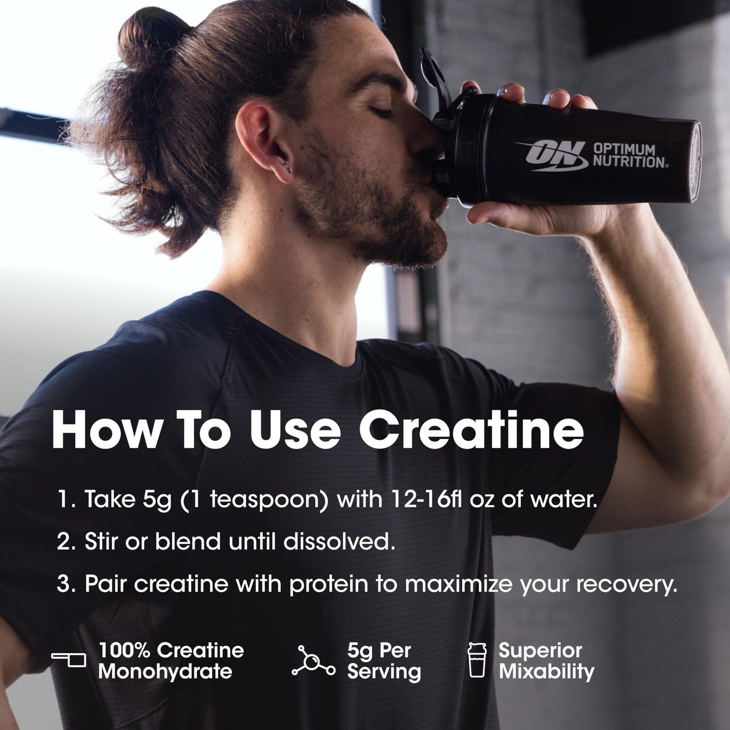 Optimum Nutrition Micronized Creatine Monohydrate Powder (Unflavoured 300g)