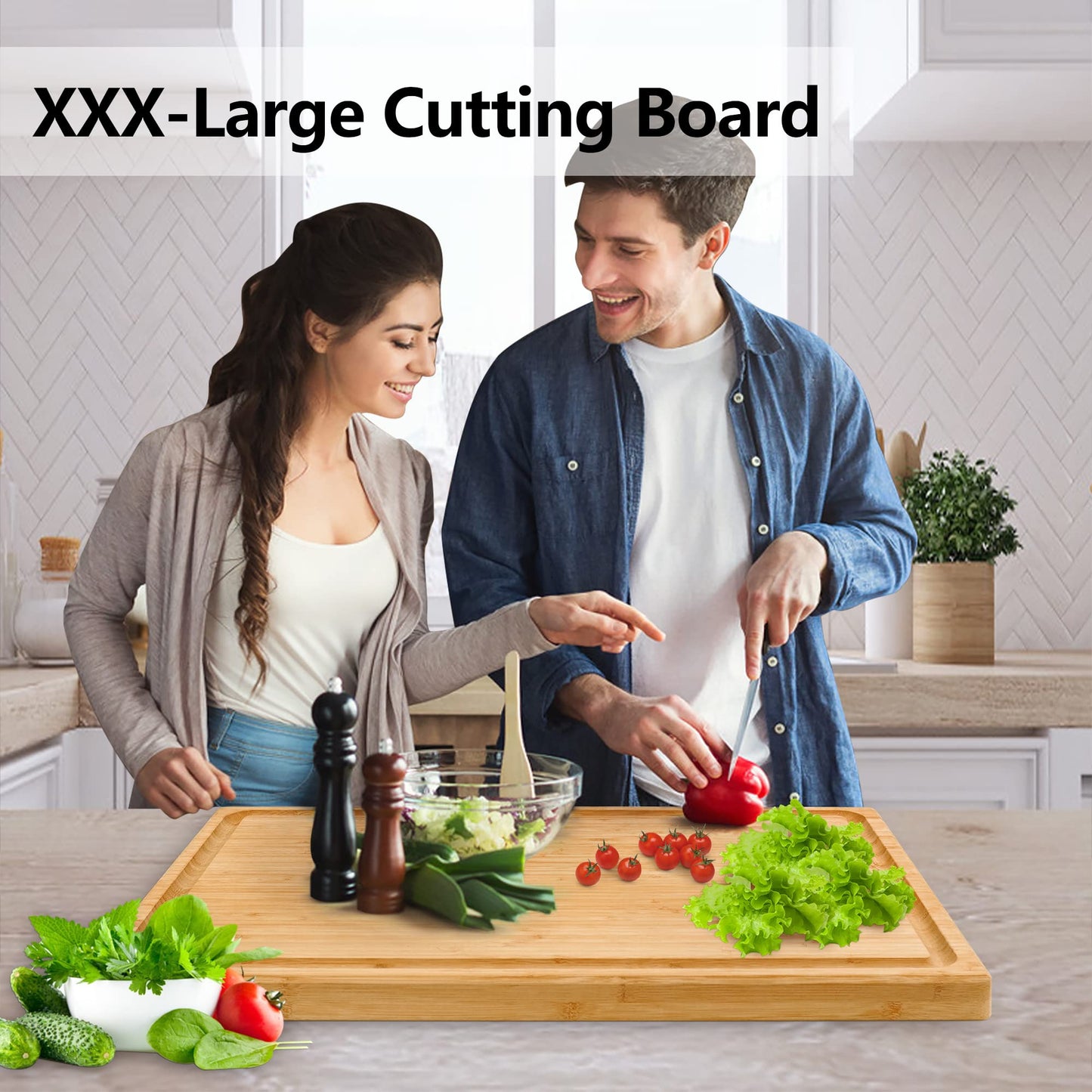 Utoplike Extra Large XXXL Bamboo Cutting Board