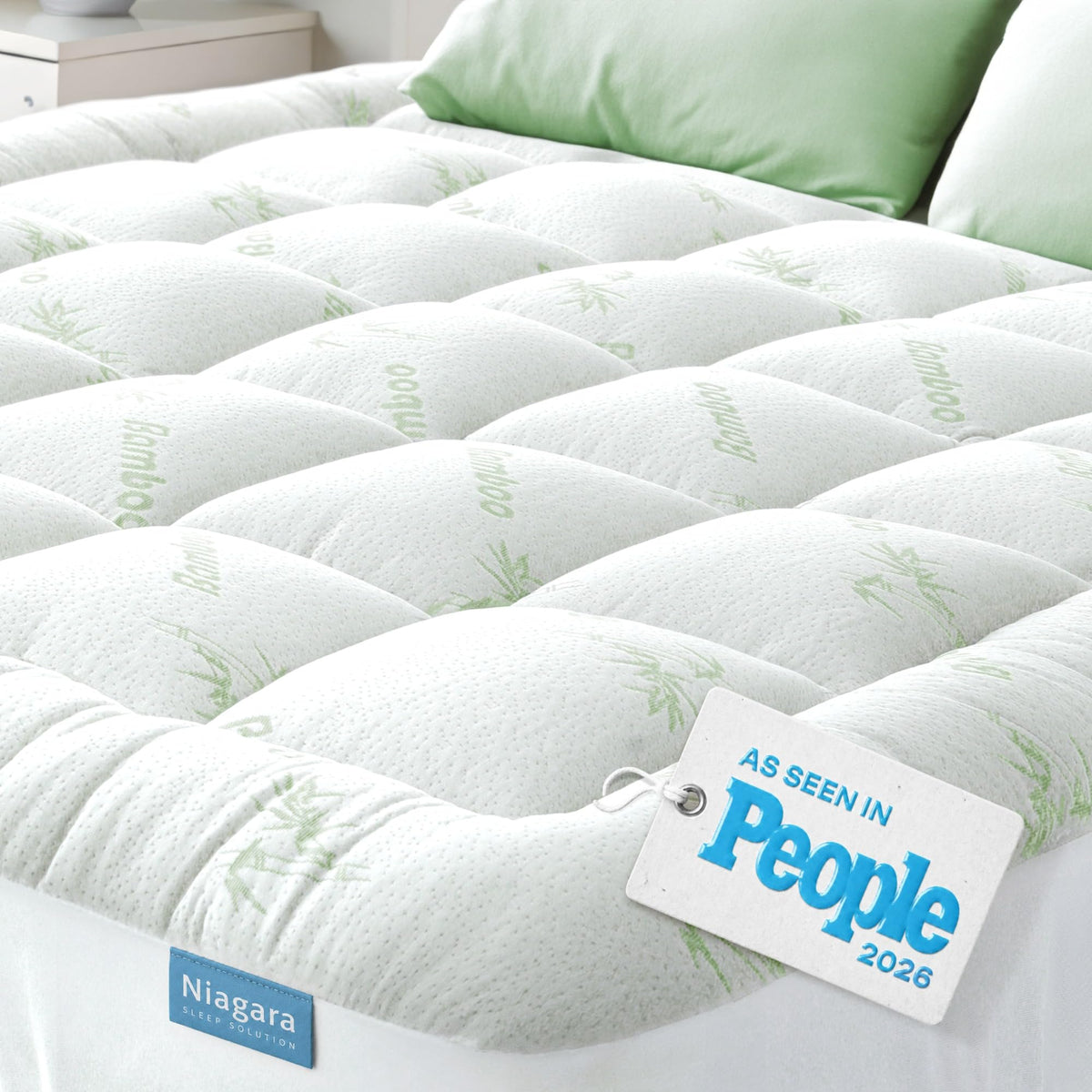 Niagara Sleep Solution Bamboo Queen Mattress Topper — Breathable Pillow Top