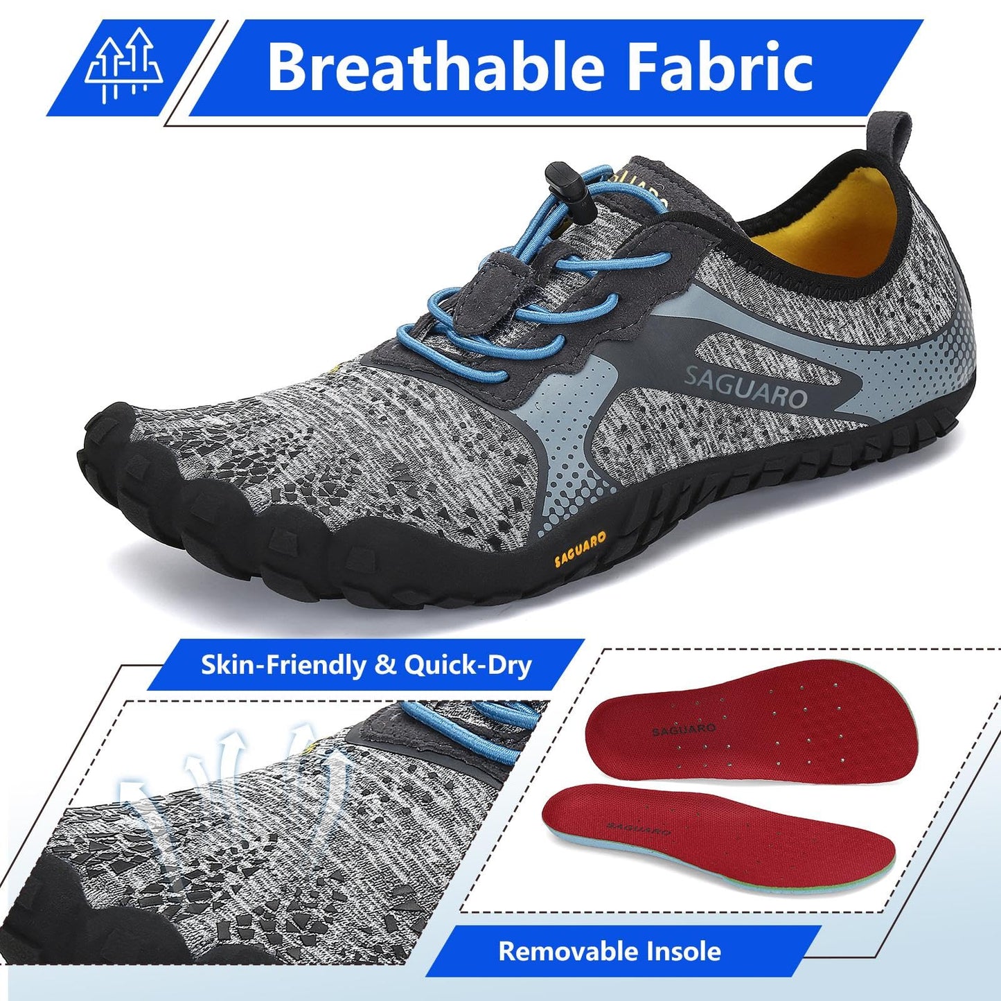SAGUARO Unisex Barefoot Trail Running Shoes, Lightweight Breathable.