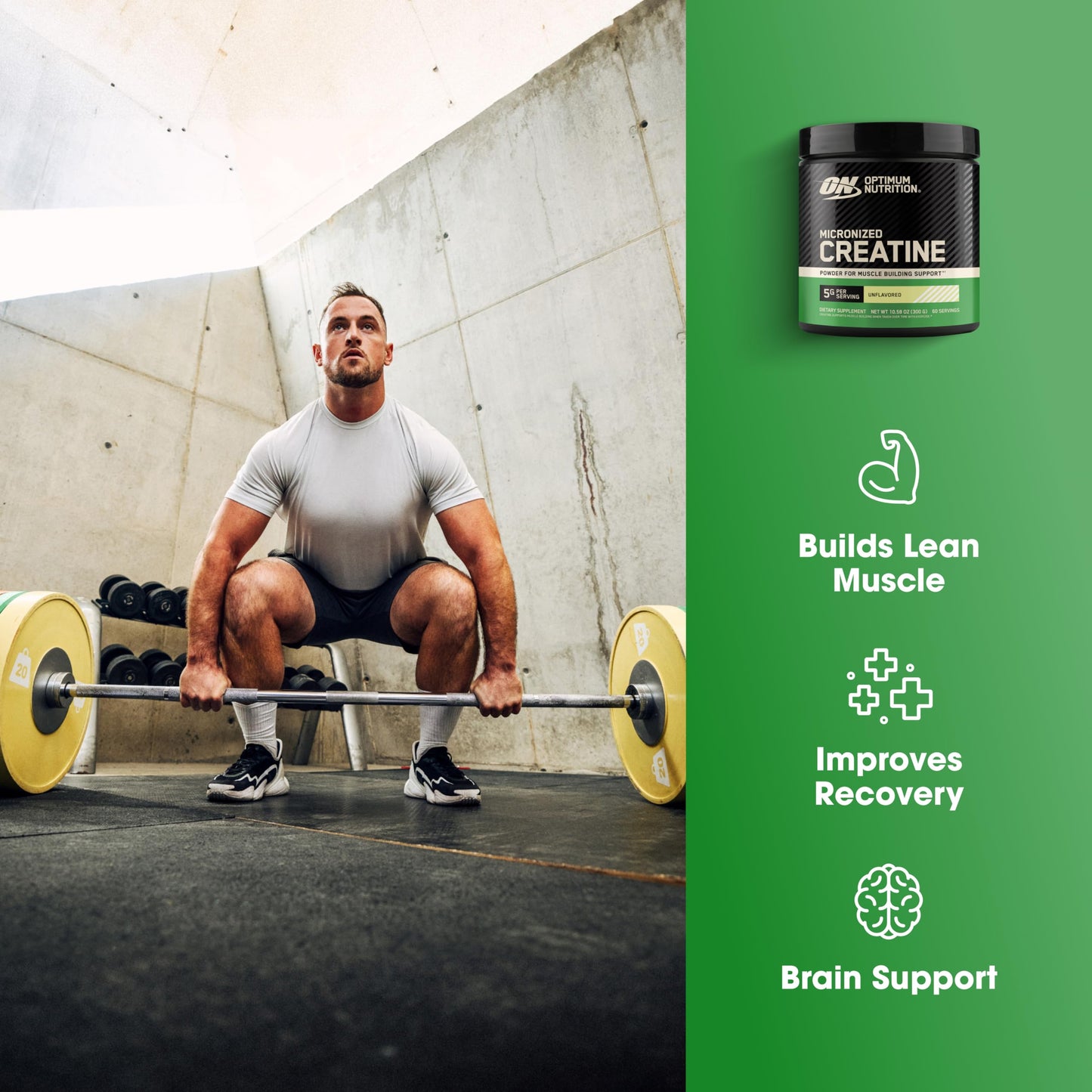 Optimum Nutrition Micronized Creatine Monohydrate Powder (Unflavoured 300g)