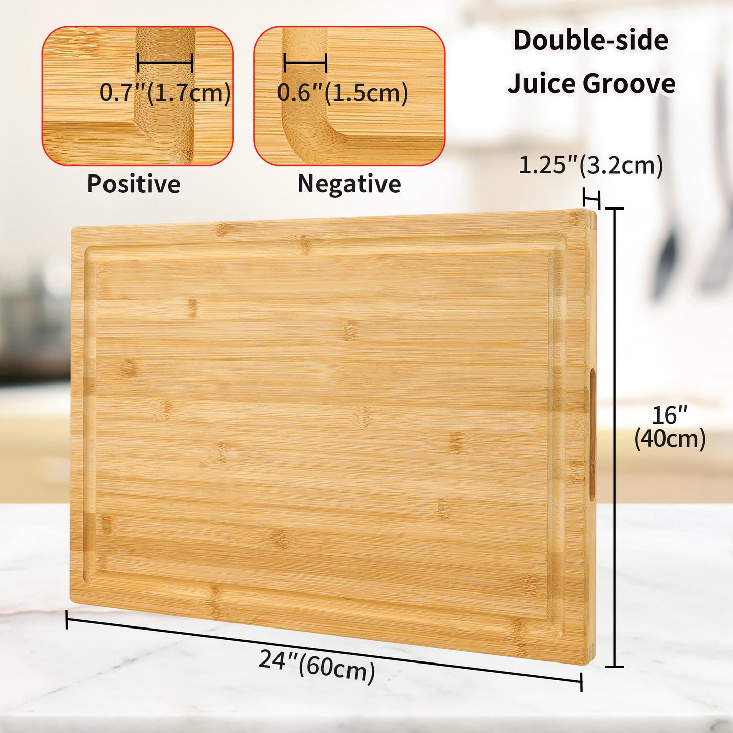 Utoplike Extra Large XXXL Bamboo Cutting Board