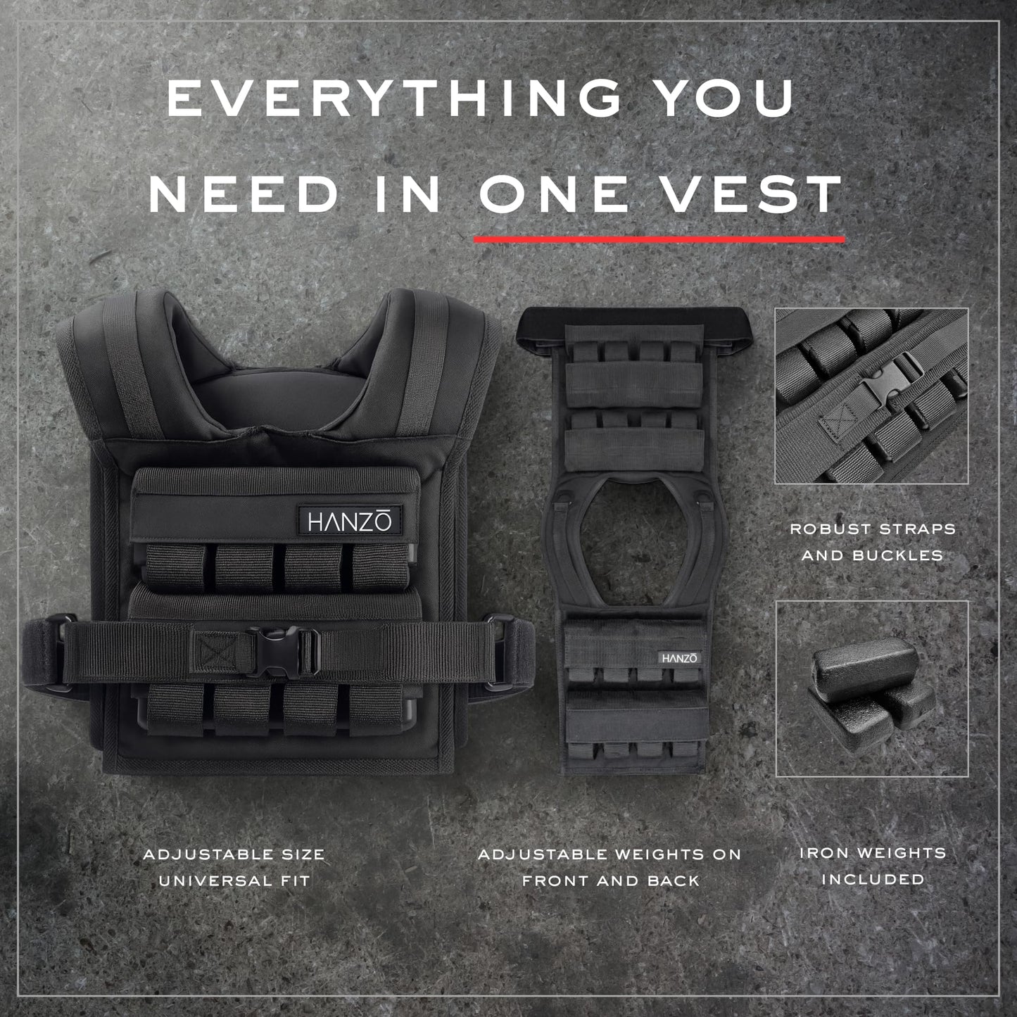 BDRX Hanzo Adjustable Weighted Vest