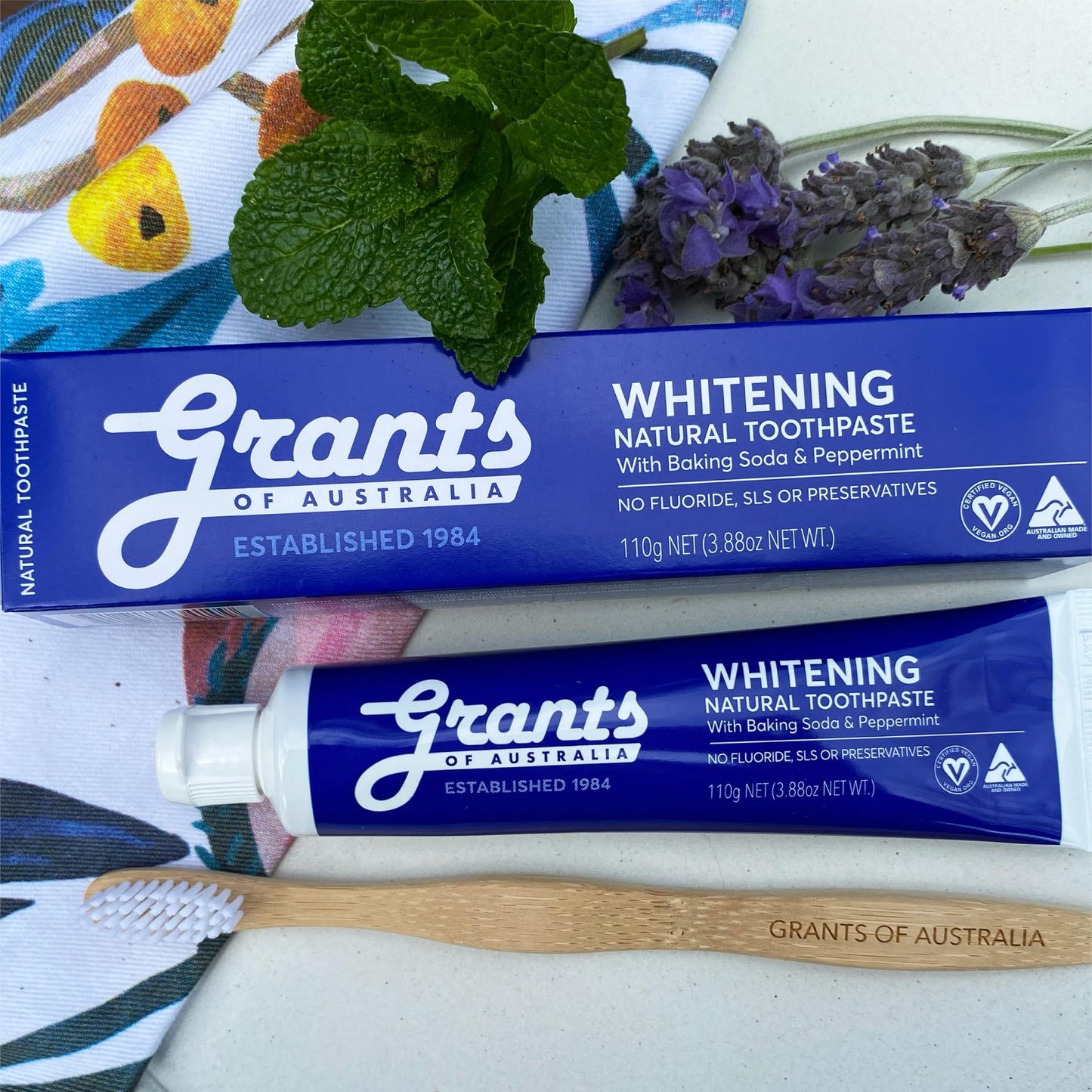 Grants of Australia Natural Whitening Toothpaste with Baking Soda & Peppermint (110g x 3 Pack)